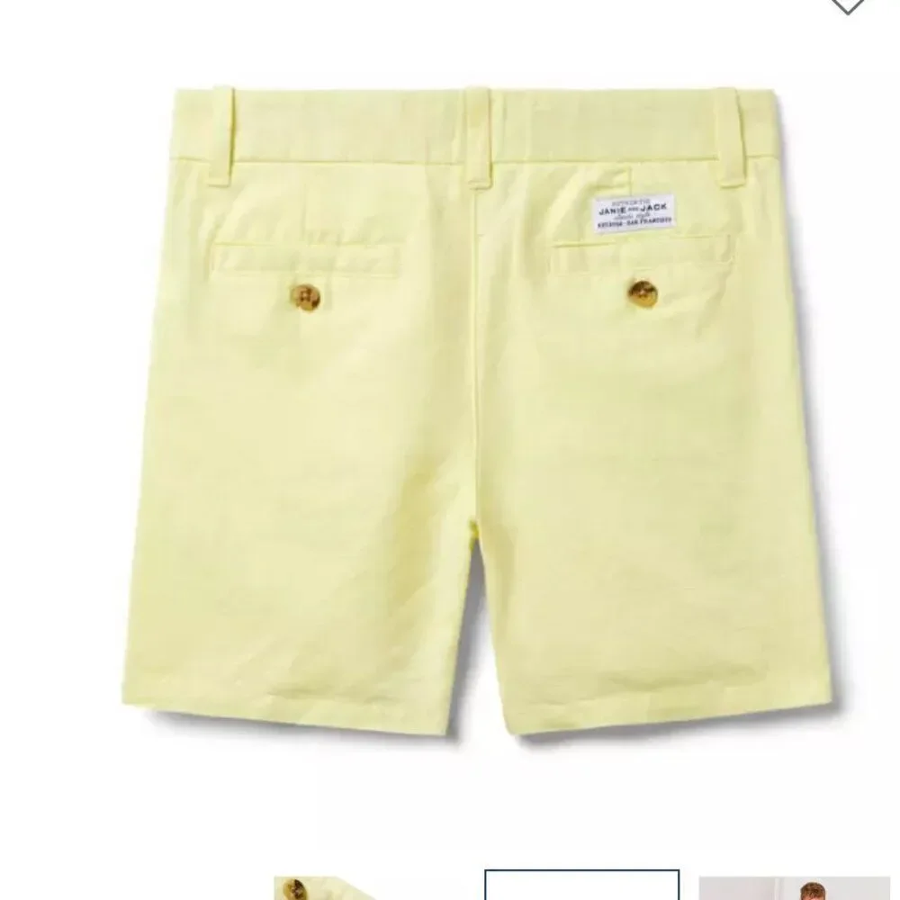 Janie and Jack 100048999 Boy Sunny Yellow Linen-Cotton Shorts NWT